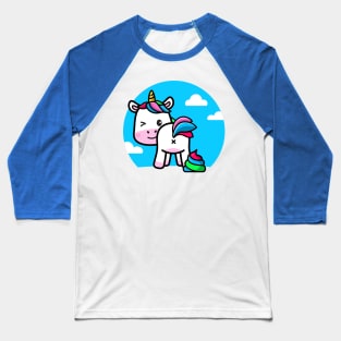 Cheeky unicorn rainbow poop Baseball T-Shirt